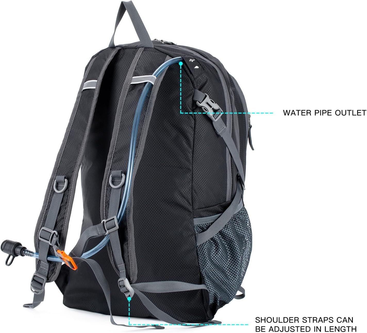 NODLAND Light Weight Packable Backpack for Travel Hiking 45L Foldable Water-Resistant Daypack Hydration Rucksack