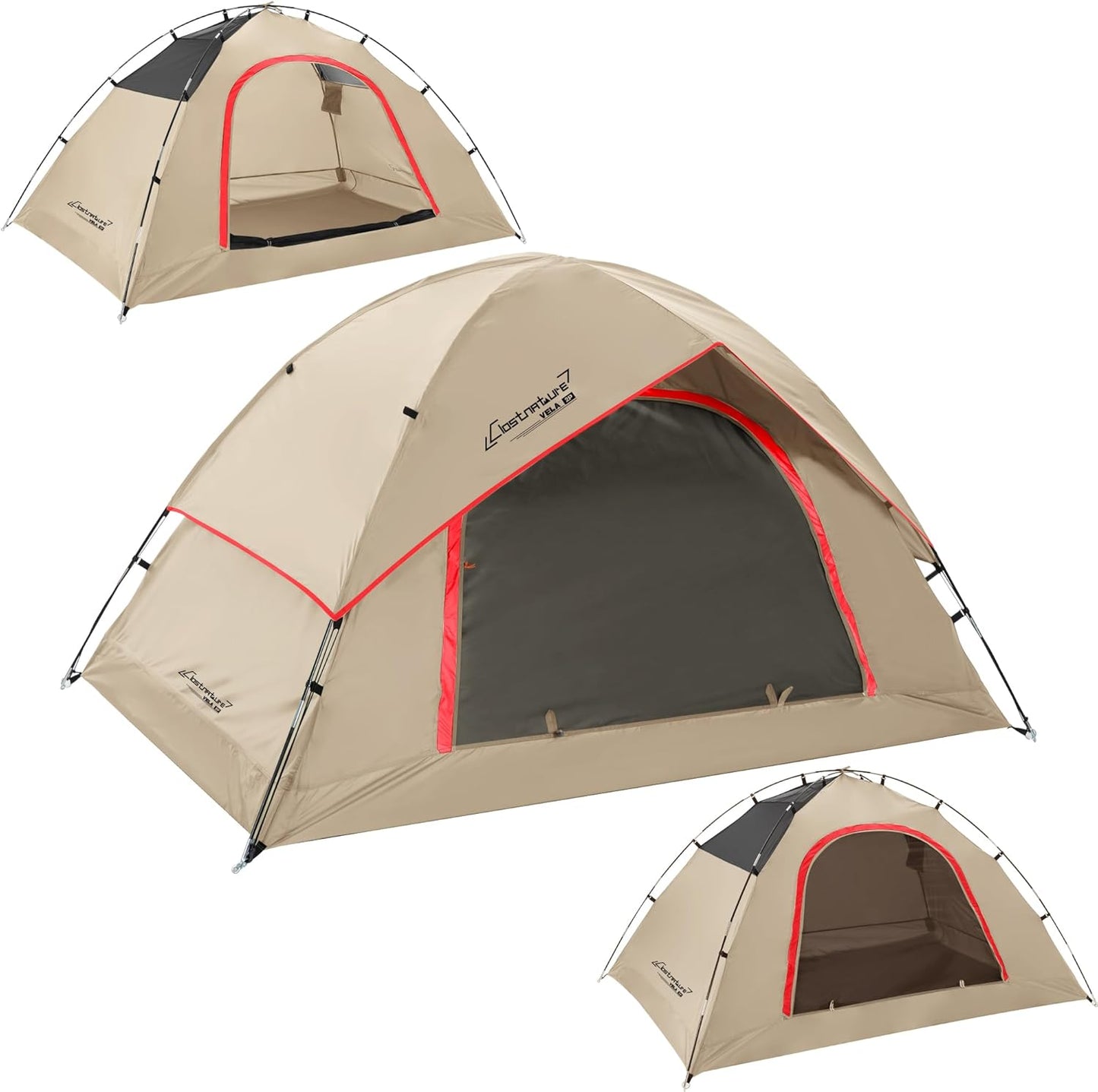 Vela Camping Tent for 2 Person, 4 Person, 6 Person - Waterproof Two Person Tents for Camping, Small Easy up Tent for Family, Outdoor, Kids, Scouts in All Weather and All Season by Clostnature