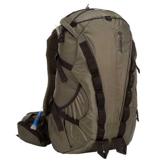 Outdoor Products Big Sur 28 L Hydration Backpack, with 1 3-Liter Reservoir, Internal Frame, Green