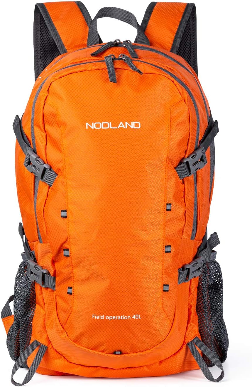 NODLAND Light Weight Packable Backpack for Travel Hiking 45L Foldable Water-Resistant Daypack Hydration Rucksack