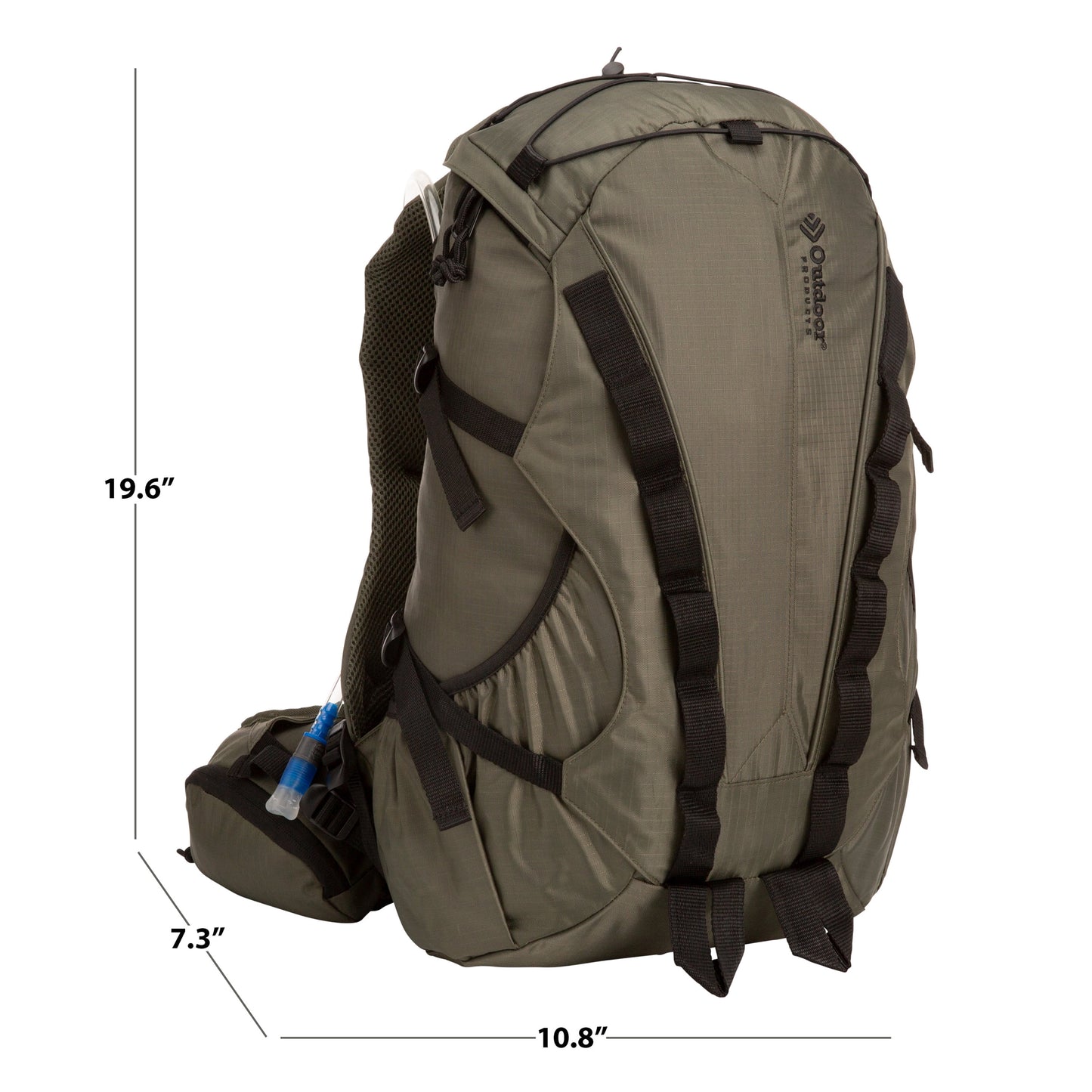 Outdoor Products Big Sur 28 L Hydration Backpack, with 1 3-Liter Reservoir, Internal Frame, Green