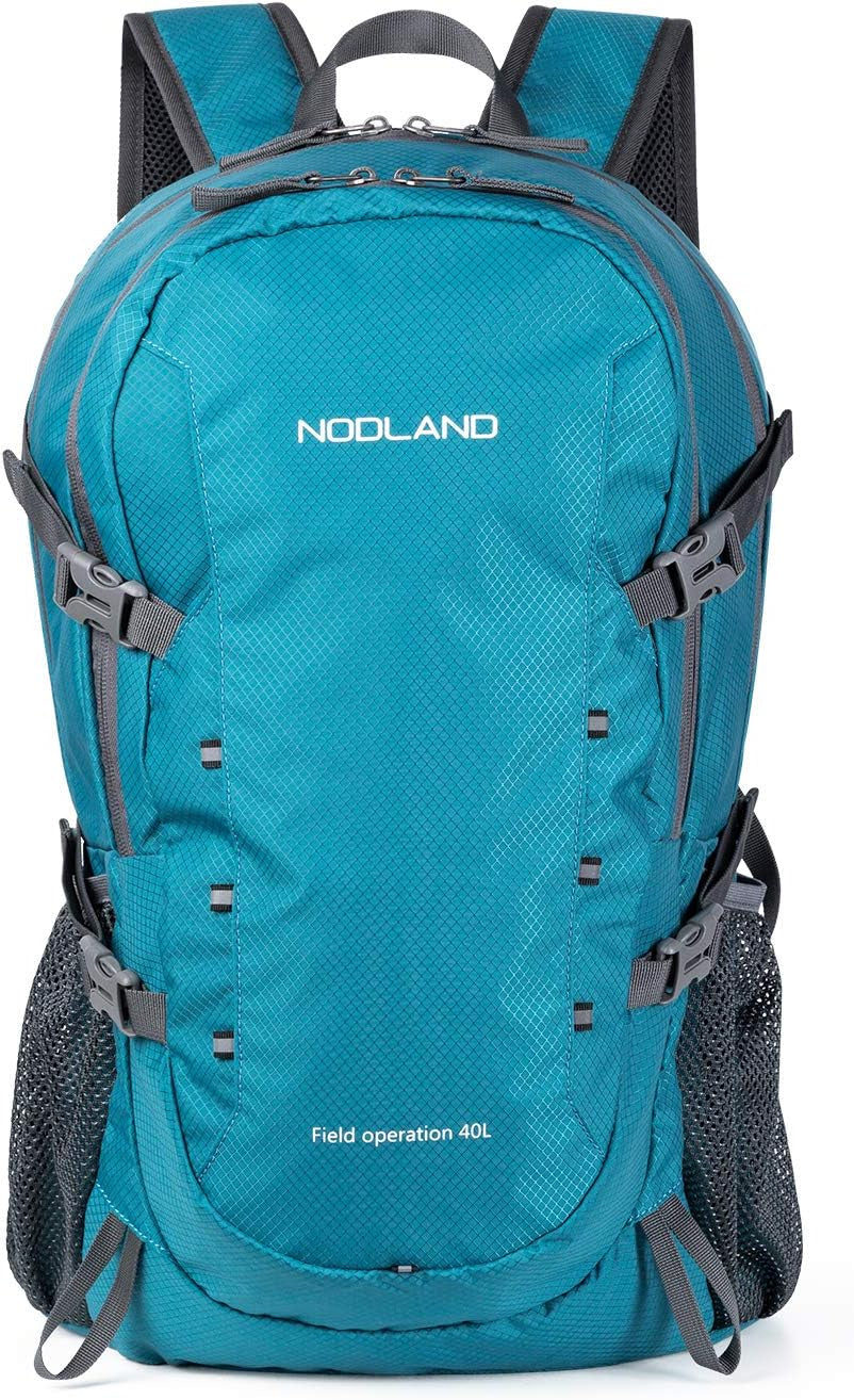 NODLAND Light Weight Packable Backpack for Travel Hiking 45L Foldable Water-Resistant Daypack Hydration Rucksack