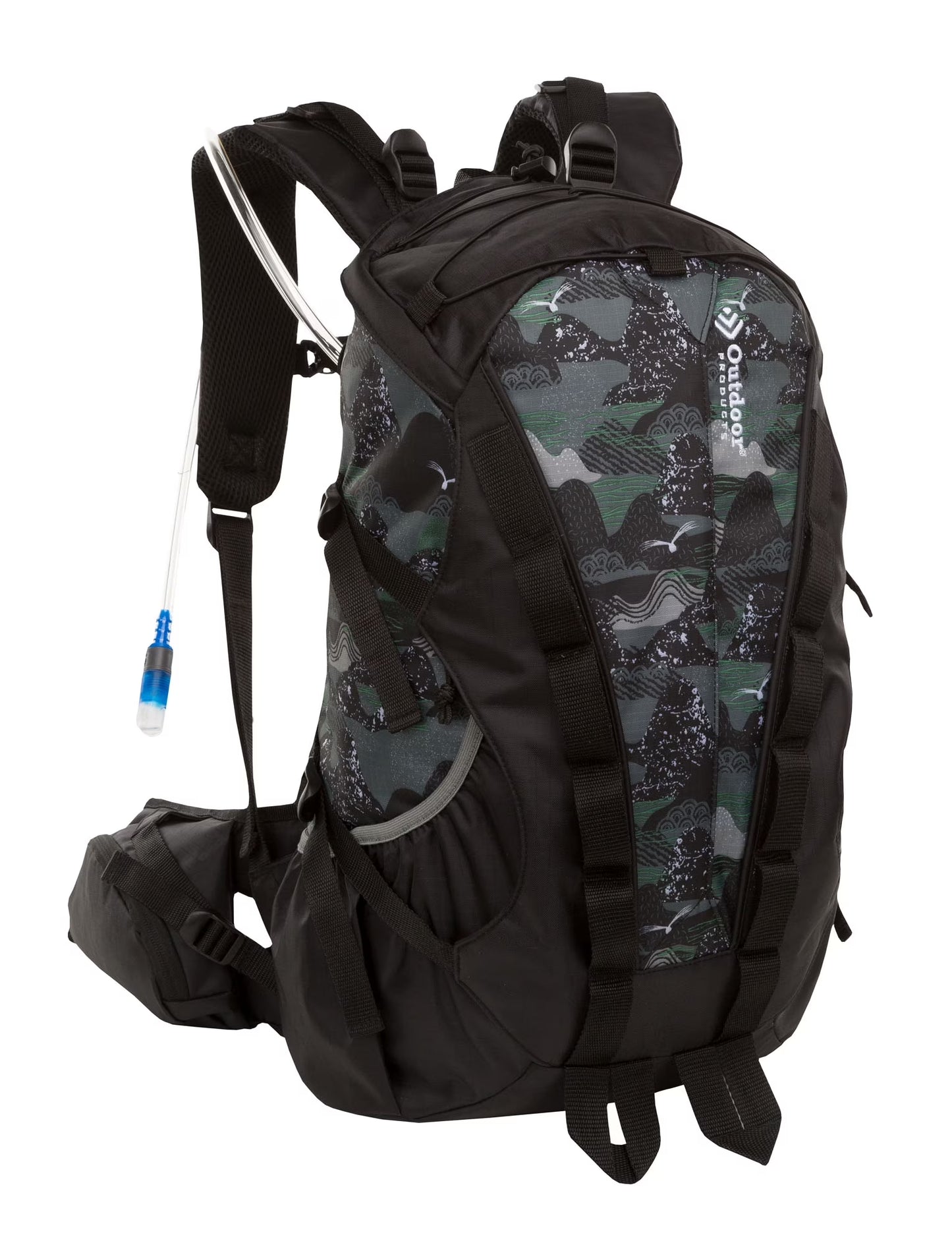Outdoor Products Big Sur 28 L Hydration Backpack, with 1 3-Liter Reservoir, Internal Frame, Green